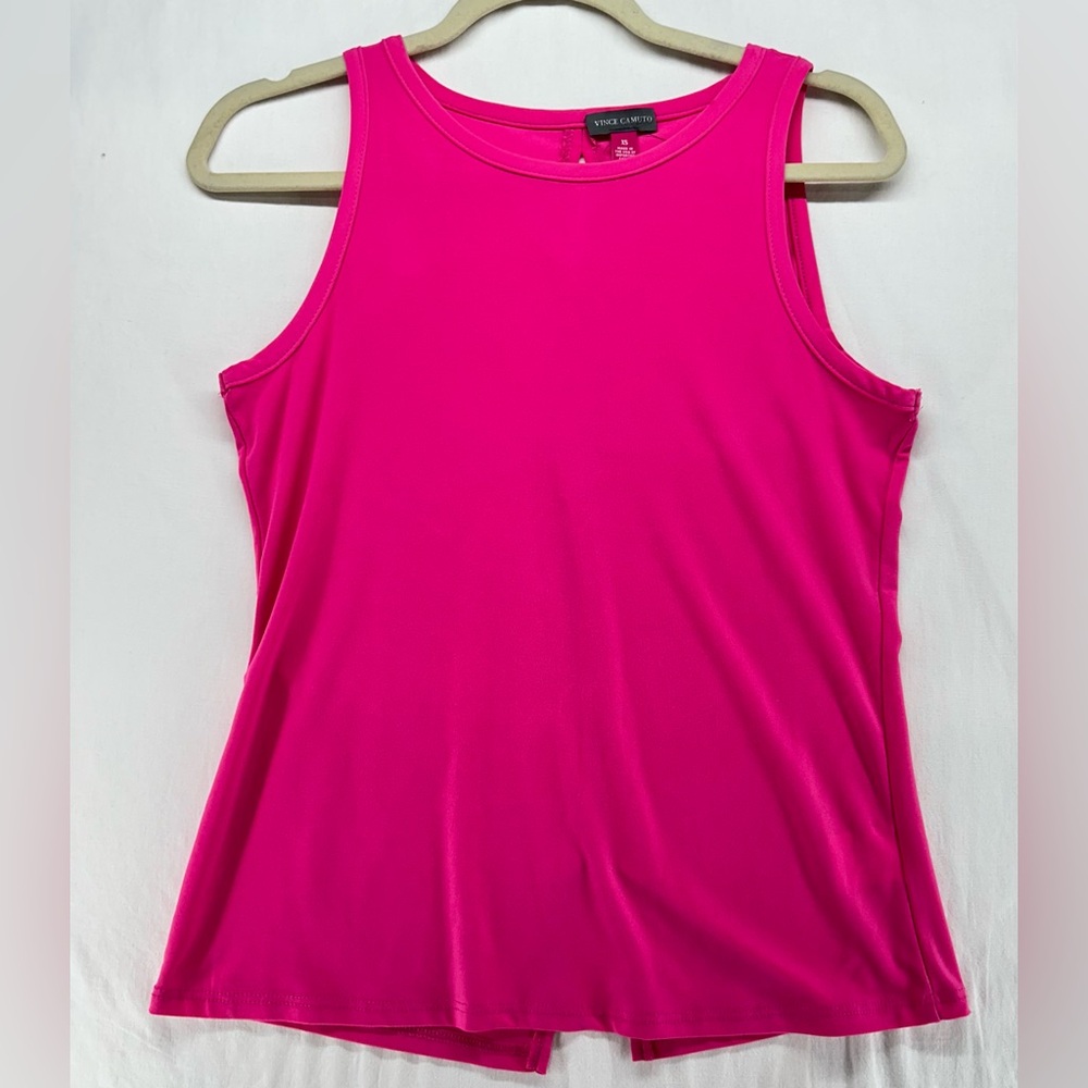 Vince Camuto Women Pink Sleeveless Blouse Tank Top Keyhole Stretch Size XS